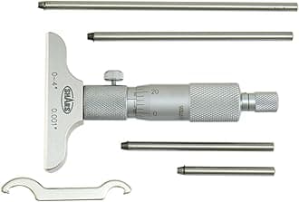 0-4" Depth Micrometer, 0.001" Graduation, 2.5" Base, 4 Rods, 0.0002" Accuracy 303-2503 P)