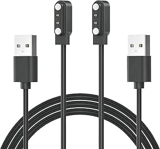 Compatible with IOWODO W60 & Blackview W60, R50pro, R30 Pro Smart Watch Charger, [2-Pack] Magnetic Charging Cable Smartwatch Charger for W60Smart Watch（Black&Black）