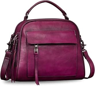 Genuine Leather Purses and Handbags for Women Shoulder Bag Vintage Handmade Real Leather Crossbody Satchel Purse with Strap