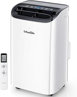 14,000 BTU Portable Air Conditioner Cools Up to 700 Sq.Ft, Auto-Evaporation Low Noise Portable AC Unit with Remote Control Fits for Large Room, Office, Garage,White