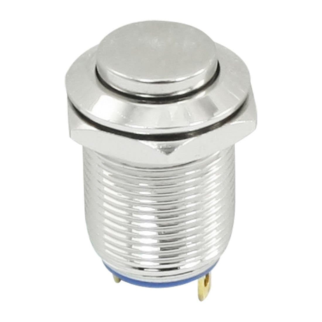 Metal Momentary Round Push Button Switch 12mm Mounting SPST ON/OFF