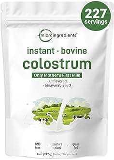 Bovine Colostrum Powder, 8 oz | Grass-Fed, Freeze-Dried | Natural IgG & IgA | Supports Immune & Gut Health | Non-GMO, Gluten-Free, Unflavored