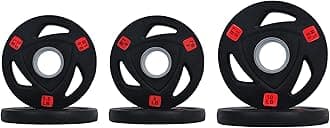 Signature Fitness Olympic 2-Inch Cast Iron Plate Weight Plate for Strength Training and Weightlifting, Multiple Sizes