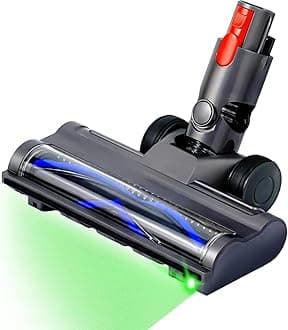 Brush Head Motorhead Attachments for Dyson V7 V8 V10 V11 V15 Cordless Vacuum Cleaners, Hardwood Floor Roller Replacement Accessories Parts with Dust Detect Green Light
