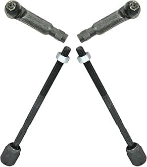 Inner and Outer Driver and Passenger Side Tie Rod Set 4 Piece Compatible with 82–93 Ford Mustang; 80–88 Ford Thunderbird; 83–86 Ford LTD; 82–88 Mercury Cougar; 82–86 Mercury Capri