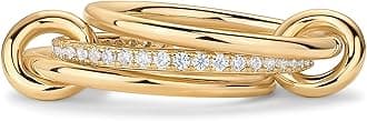 PAVOI 14K Gold Plated Chunky Stackable Statement Ring for Women - Cubic Zirconia Interlocking Band - Size 7