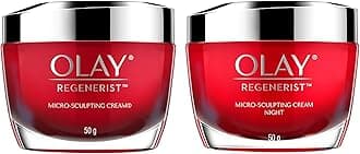 Olay Day Cream Regenerist Microsculpting Moisturiser (NON SPF), 50g and Night Cream: Regenerist Microsculpting Moisturiser, 50 g