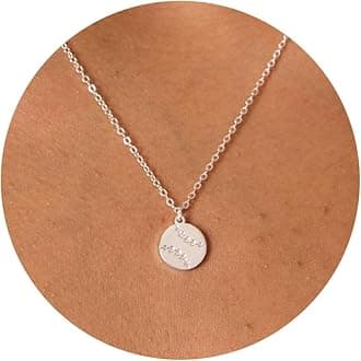 GUOKESilver Necklace for Women, 14K White Gold Plated Dainty Infinity Bead Star of David Starfish Sun Hummingbird Butterfly Flower Palm Tree Plane Sunflower Pendant Necklaces Simple Jewelry