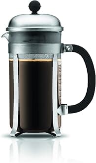 BODUM 1928-57, Matte Chrome Chambord 8-Cup Coffee Maker, 34-Ounce, 34 Oz