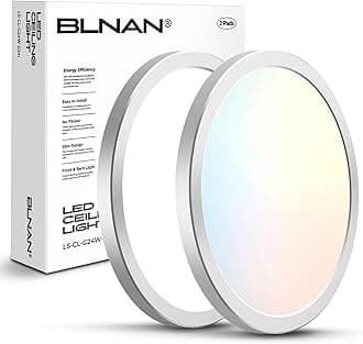 BLNAN LED Flush Mount Ceiling Light Fixture, Super Slim 12 Inch 24W LED Ceiling Light, 3000K/4000K/5000K Selectable Ceiling Lamp - Round Flat Ceiling Lights Flush Mount for Kitchen Bathroom Shower