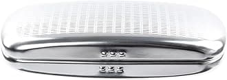 Glasees Case Hard Strip Lined Protective Aluminum Spectacle Case for Sunglasses (Silver)(Size: One Size)