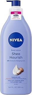 NIVEA Shea Nourish Body Lotion for Dry Skin with Hyaluronic Acid, Shea Butter and Deep Nourishing Serum, 48-Hour Body Moisturizer, 16.9 Fl Oz Pump Bottle
