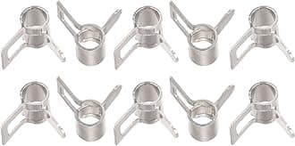 sourcing map 10pcs 4mm Spring Band Type Action Fuel/Silicone Vacuum Hose Pipe Clamp Low Pressure Air Clip Clamp, Nickel Plated