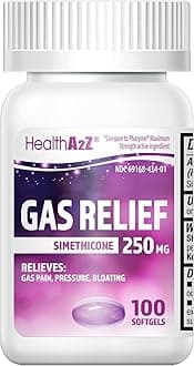 Gas Relief Simethicone 250mg, Fast Gas & Bloating Relief, Relieve Symptoms Naturally, 100 Softgels (Pack of 1)