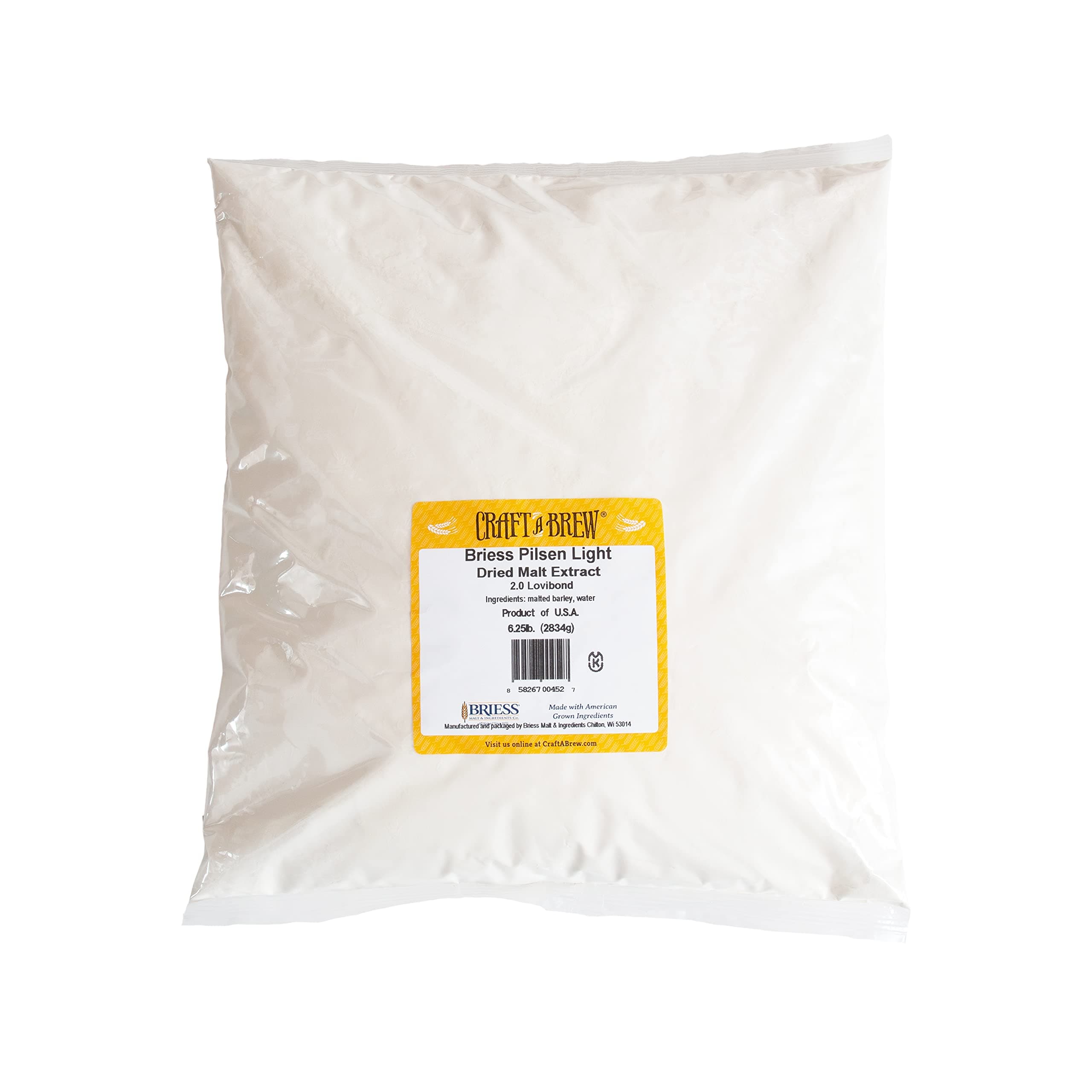Craft A Brew - Dry Malt Extract for Brew Kit - 6.25 Pounds Pilsen - All Purpose Base Extract - For Any Beer Style - Effective Fermentation