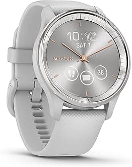 Amazon RenewedGarmin vívomove Trend, Stylish Hybrid Smartwatch with Health and Fitness functions, Dynamic Watch Hands, Touchscreen Display and up to 5 days battery life, Mist Grey (Renewed)