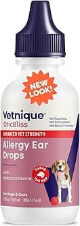 Oticbliss Medicated Cat & Dog Ear Cleaner Drops - Dog Ear Infection Treatment with 1% Hydrocortisone to Soothe Itching, Redness, & Swelling - Vet Recommended