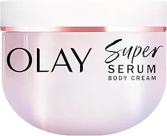 Olay Super Serum Body Cream for Dry Skin, 24hr Long Lasting Hydration, 5+ Ingredient Serum Complex for Bright Even Firm Luminous Skin, Sweet Vanilla & Soft Wood Scent,10 fl oz