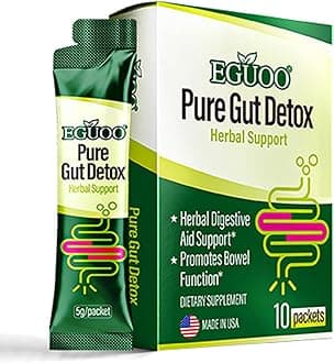 Pure Gut Detox - Colon Cleanse Cleanser Detox Cleanse Gut Cleanse for Women Men with Senna, Cascara Sagrada, Digestive Enzymes, Probiotic Blend and Prebiotic - Bloating and Constipation Relief
