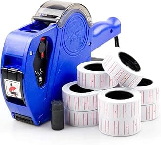 ABN Finest Pricing Gun, Price Tagging Machine Kit for Retail Shop with 11000 Label Tag Stickers, Spare Ink (Blue)