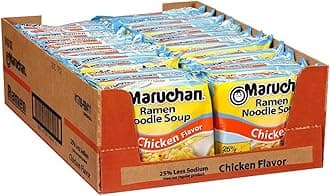 Ramen Less Sodium Chicken, Instant Ramen Noodles, Ready to Eat Meals, 3 Oz, 24 Count
