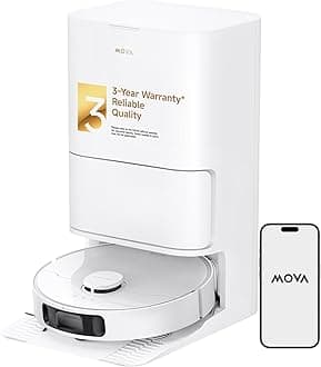 MOVAP10 Ultra Robot Vacuum Cleaner and Mop 8,300Pa Suction 140°F Automatic Washing and Drying Extendable Double Thread Mop 10.5mm Mop Riser for Carpet Prevents Obstacles Around