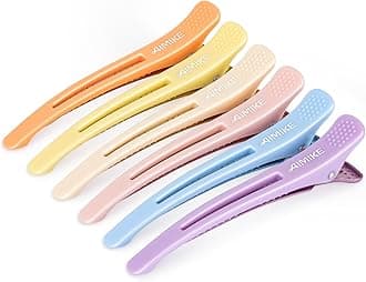 AIMIKE 6pcs Hair Clips for Styling, No-Crease Hair Styling Clips w/Silicone Band, Colorful Hair Roller Clips Duck Billed Hair Clips, Salon and Self Hair Cutting Clips for Women Hair SectioningGlobal Recycled StandardGlobal Recycled StandardGlobal Recycled StandardClimatePartner certified