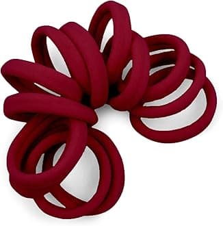 Seamless Hair Ties - Burgundy - Gentle Hair Ties No Damage, Standard Size 1.5 Inch, Soft and Stretchy Nylon Fabric Ponytail Holders - 12 Count
