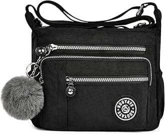 Aucuu Women's Nylon Shoulder Bag, Shoulder Bag, Handbags, Multi Pocket with Larger Capacity, Women's Shoulder Bag with Multiple Pockets, Multifunctional Crossbody Bag for Work, School, Shopper