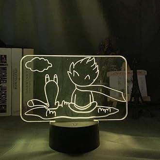 althiqahkey3D Illusion Lamp LED Night Light Acrylic The Little Prince for Home Decoration Colorful for Kids Room Decor USB Battery Table Lamp