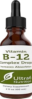 Ultra6 Nutrition Vitamin B12 Sublingual Liquid Drops - B12 Methylcobalamin Supplement Great for Energy & Tiredness - Vitamin-B Supplements for Women & Men - 90 Day Supply