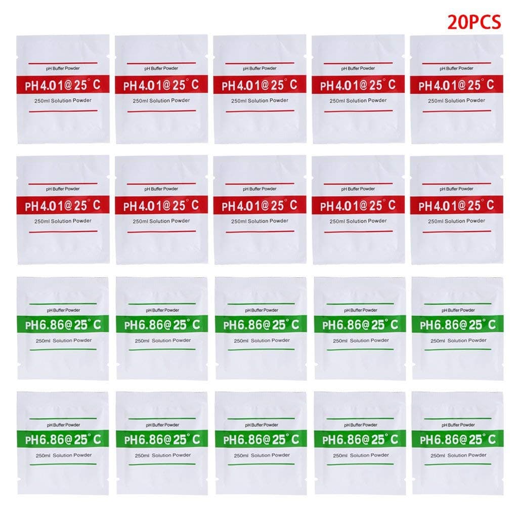 DuvinDD 20 Pack pH Calibration Solution Packets 6.86/4.01 for Accurate and Easy Calibration of pH Meter, pH Standard Buffer Powder Solution