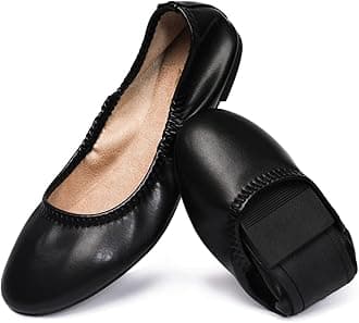 LM Women's Ballet Flats Round Toe Slip On Flats Shoes Casual Dress Shoes Foldable Portable Travel Ballet Flat