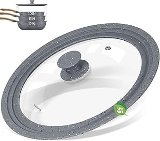 Reteno Granite-Gray 10-11-12in Universal Lid for Pots,Pans,Skillets,Replaceme...