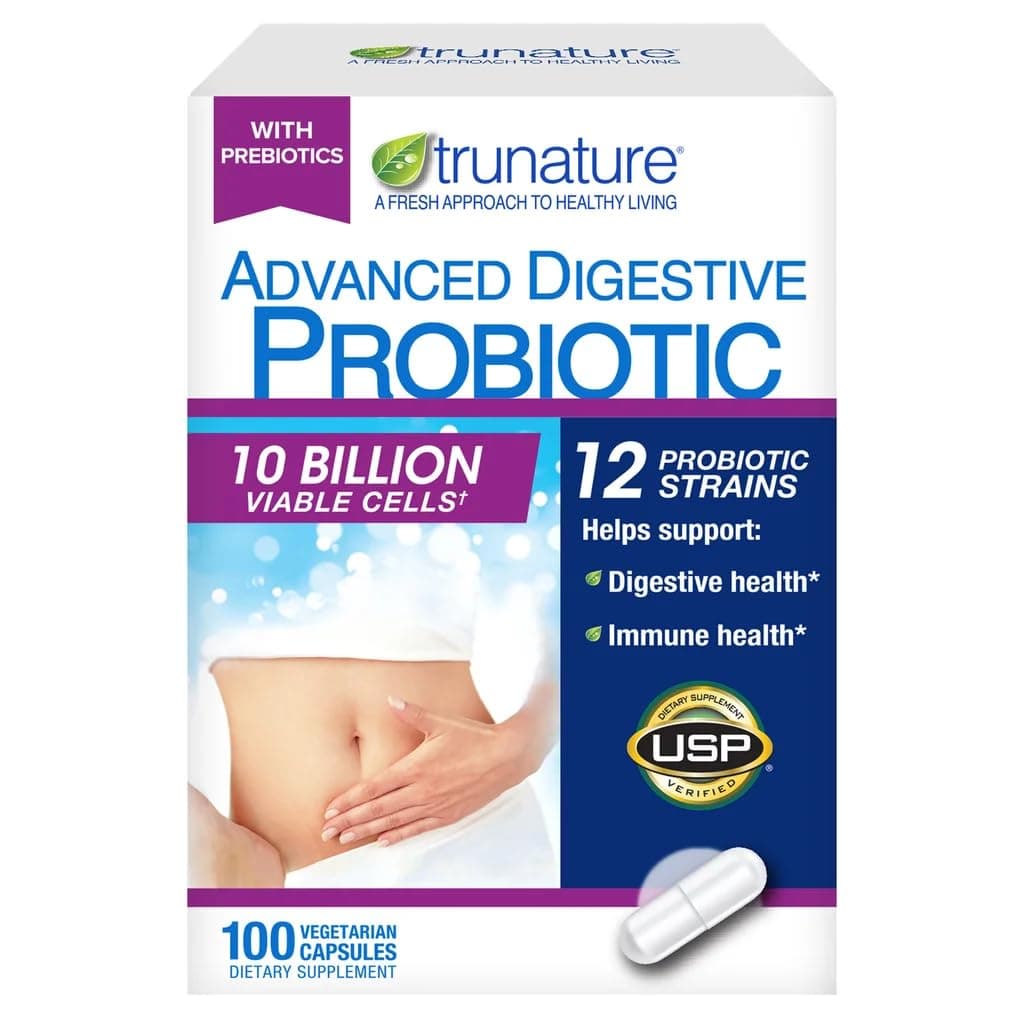 Trunature® ADVANCED Digestive Probiotic with 12 Strains & 100 Capsules
