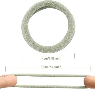 Bessrung 100 Pcs Thick Seamless Spring Hair Ties, Ponytail Holders, Light