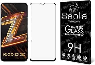 Saola 11D Tempered Glass For Vivo Iqoo Z3 5G (Pack Of 1) With Free Installation Kit. Full Screen Protector. If Received Damaged-6.58 Inch