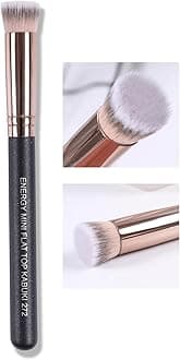 Small Foundation Brush for Concealer Makeup Flat Top Concealer Brush Under Eye for Liquid Cream Powder Blending,Buffing Vegan Synthetic Bristles Face Makeup Applicator