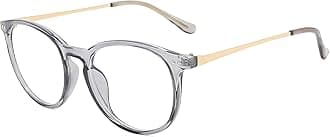 Non Prescription Clear Lens Fake Glasses for Women Men Retro Round Plastic Frame Eyeglasses