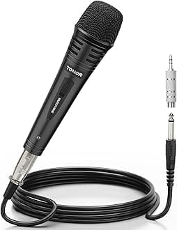 TONOR Dynamic Karaoke Microphone for Singing with 4.5m XLR Cable, Metal Handheld Mic Compatible with Karaoke Machine/Speaker/Amp/Mixer for Karaoke Singing, Speech, Wedding, Stage and Outdoor Activity
