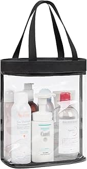 Travel Toiletry Bag, Clear Toiletry Bag for Women, Large Transparent Makeup Bag, Waterproof Clear Tote Bag Cosmetic Organizer, Portable Toiletry Bath Bag for Bathroom, Gym, Beach, Swimming, Traveling