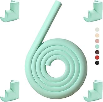 Foam Corner Guards Covers&Foam Edge Safety Bumpers Kit,Toddler Proofing,Kids and Children Head Protector,Suitable for Bookshelf Desk Kitchen Sharp Corners (Blue(4 Corner&6.5ft Safety Bumpers))