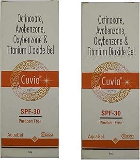 Cuvia SPF 30 Aqua Gel Sunscreen For All SKin Types (PACK OF 2-50g*2 = 100g)