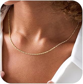 TurandossGold Chain Necklace for Women Trendy - Dainty 14K Real Gold Plated Cuban Necklace Snake Necklace Disc Chain Necklace Gold Multi Layered Paperclip Chain Necklace Gold Jewelry Gifts for Women