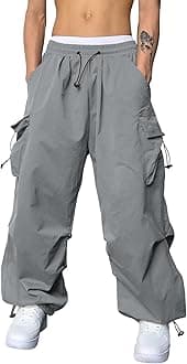 Mens Cargo Pants Stretch Track Pants Streetwear Pants Drawstring Cargo Work Pants for Men Fashion Hiking Trousers