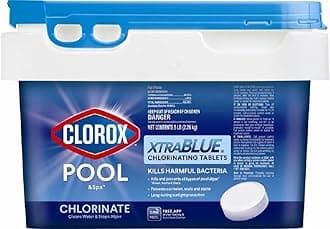 CLOROX Pool&Spa XtraBlue 3" Chlorinated Tablet Kills Bacteria and Algae Stops Algae, 5 lbs
