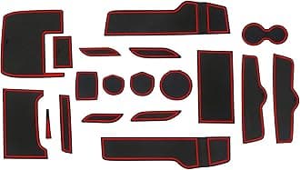 Fit for Honda Civic 2016-2021 (Sedan) Accessories, Upgraded Custom Non-Slip Cup Holder Inserts, Center Console Liners, Door Pocket Pads, Interior Anti-Dust Liner Mats (21-PCS, Red Trim)