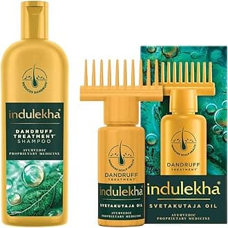 Indulekha Svetakutaja Oil 100ml & Indulekha Dandruff Treatment Shampoo 340ml Combo |Ayurvedic Medicinal Shampoo & oil for dandruff treatment|100% Ayurvedic