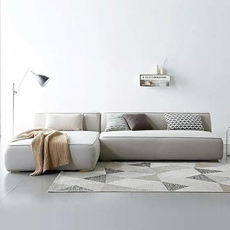 A TO Z FURNITURE Modern L‑Shaped Sectional Sofa – Light Beige Fabric | Interchangeable Chaise | Space‑Saving Living Room Sofa