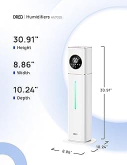Dreo HM735S 11L Smart Humidifier Large Room 700 ft², 100H Cool Mist Air Humidifiers for Bedroom, Top-Fill Self-Cleaning Tank, 26dB, Auto Mode, Aroma Box, RGB Light, Remote & APP Control, Baby, White